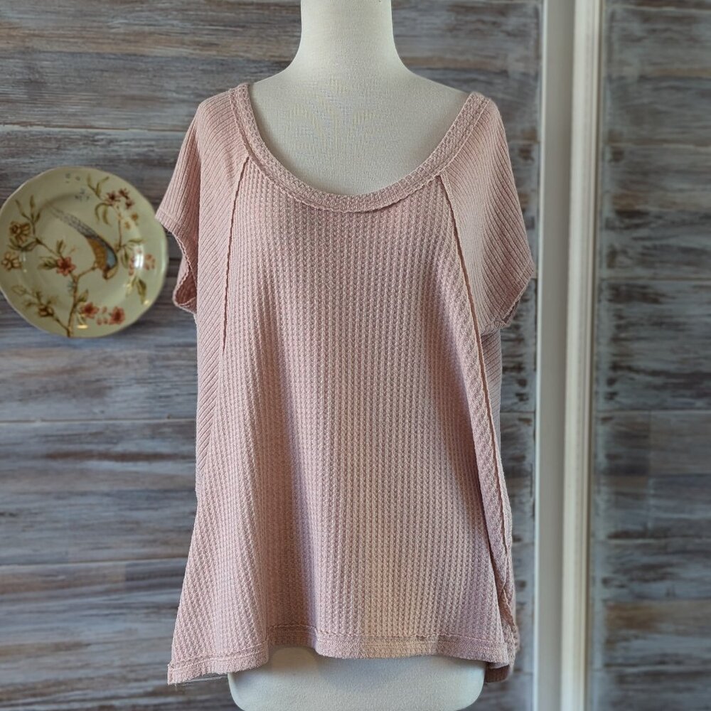 Sweet Romeo Top Pink Thermal Type Fabric Size L Large